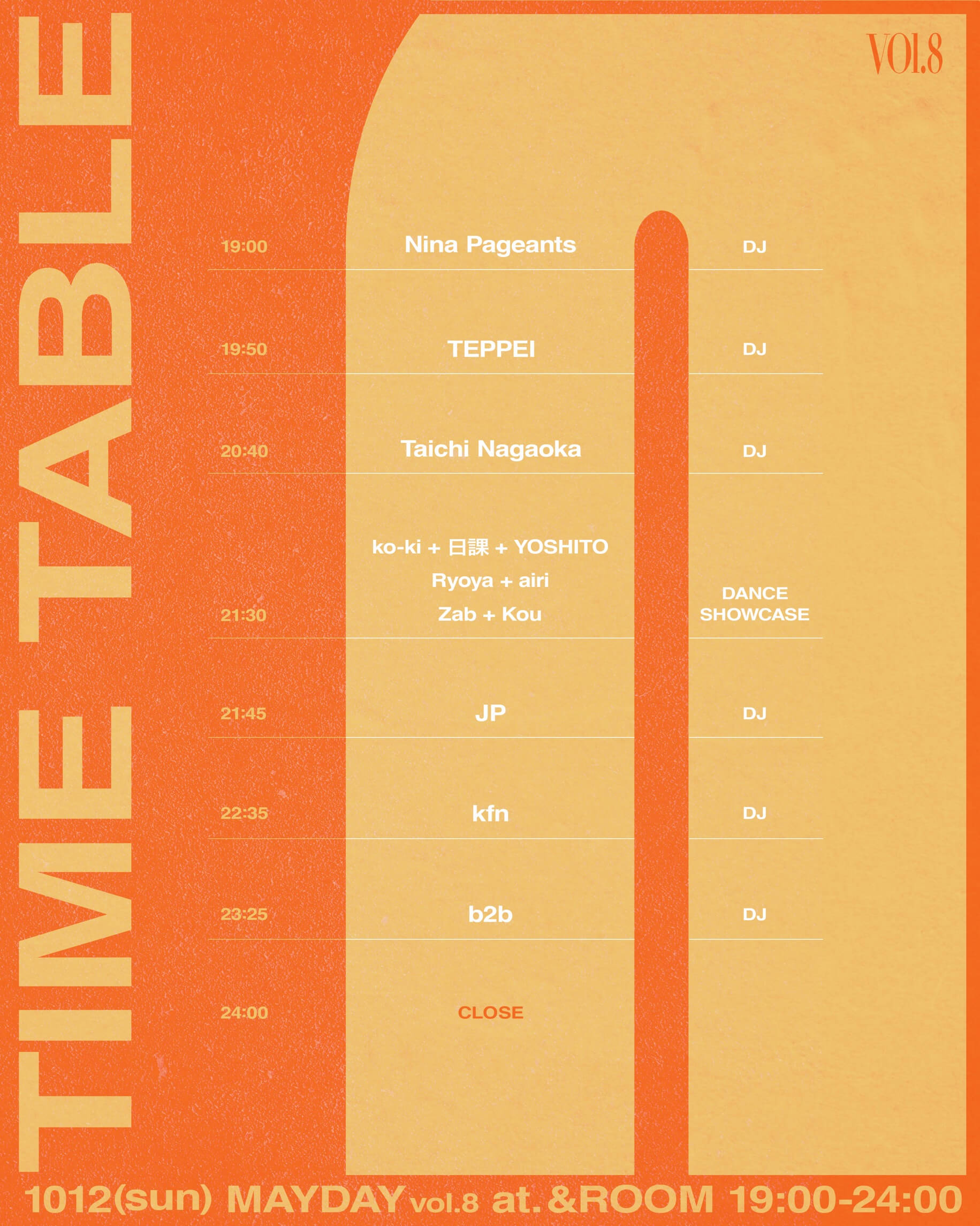 MAYDAY vol.8 タイムテーブル